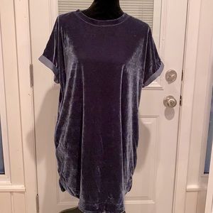 WISHLIST Steel Blue Velveteen Dress